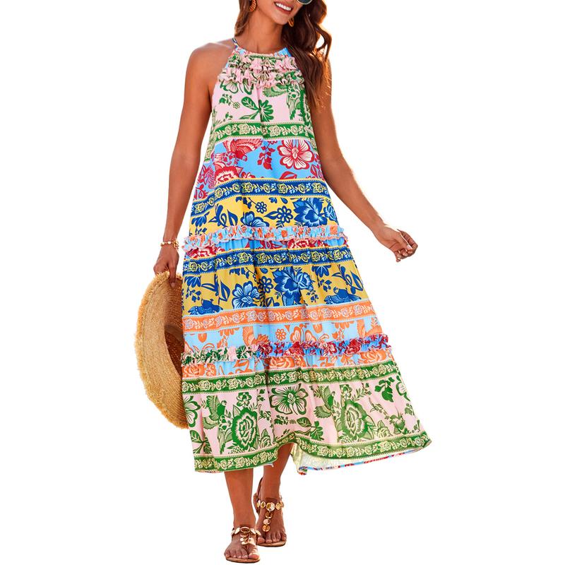 GRACE™ - Women's Hollowed-Out Waist Spaghetti Strap A-Line Dress
