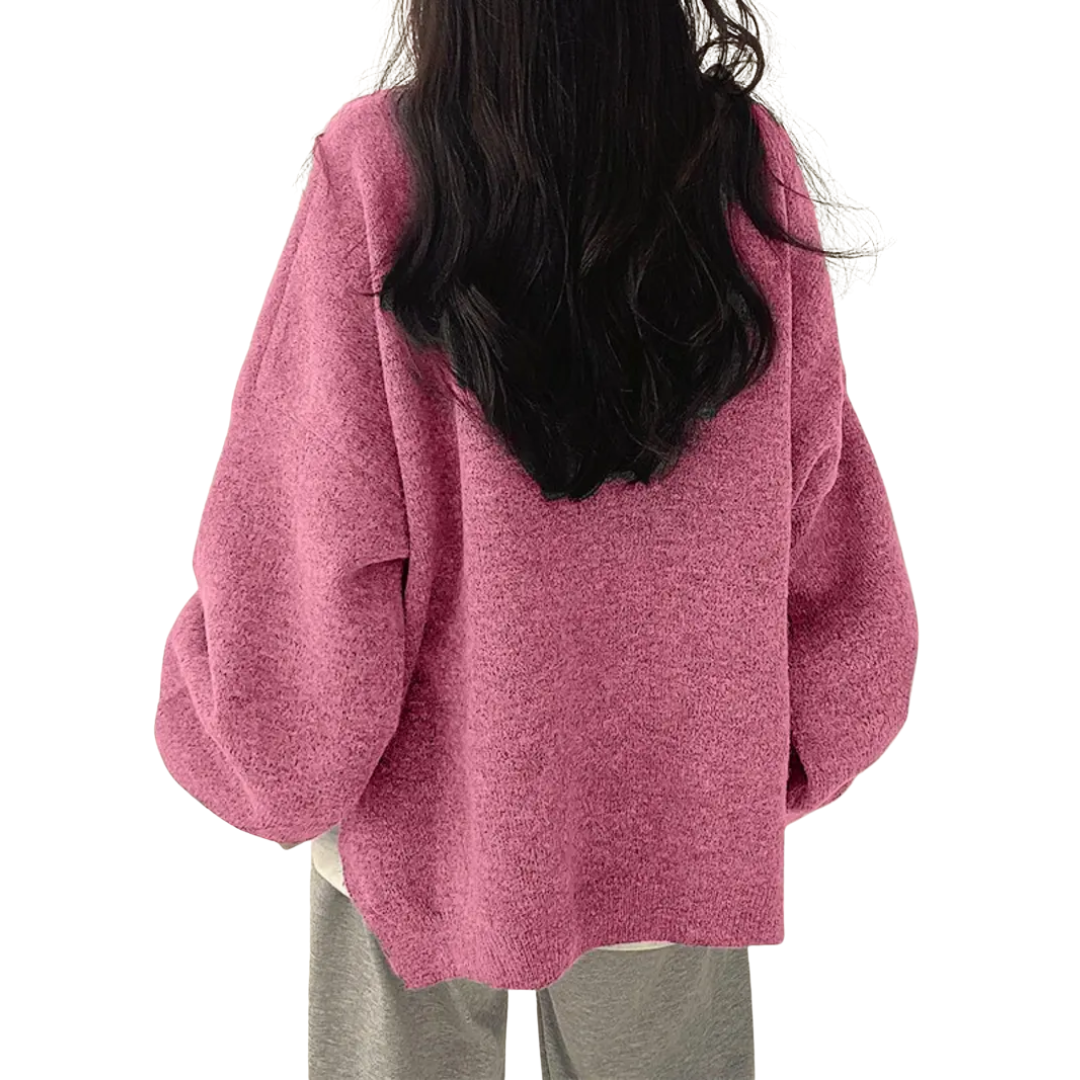 DAGNY™ – Cozy Drop Shoulder Split Hem Sweater