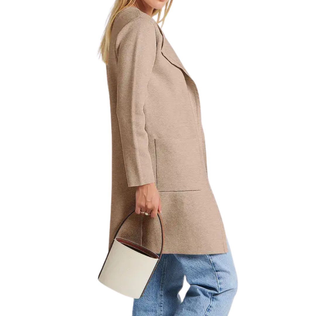FREJА™ – Cozy Lapel Open-Front Knit Cardigan