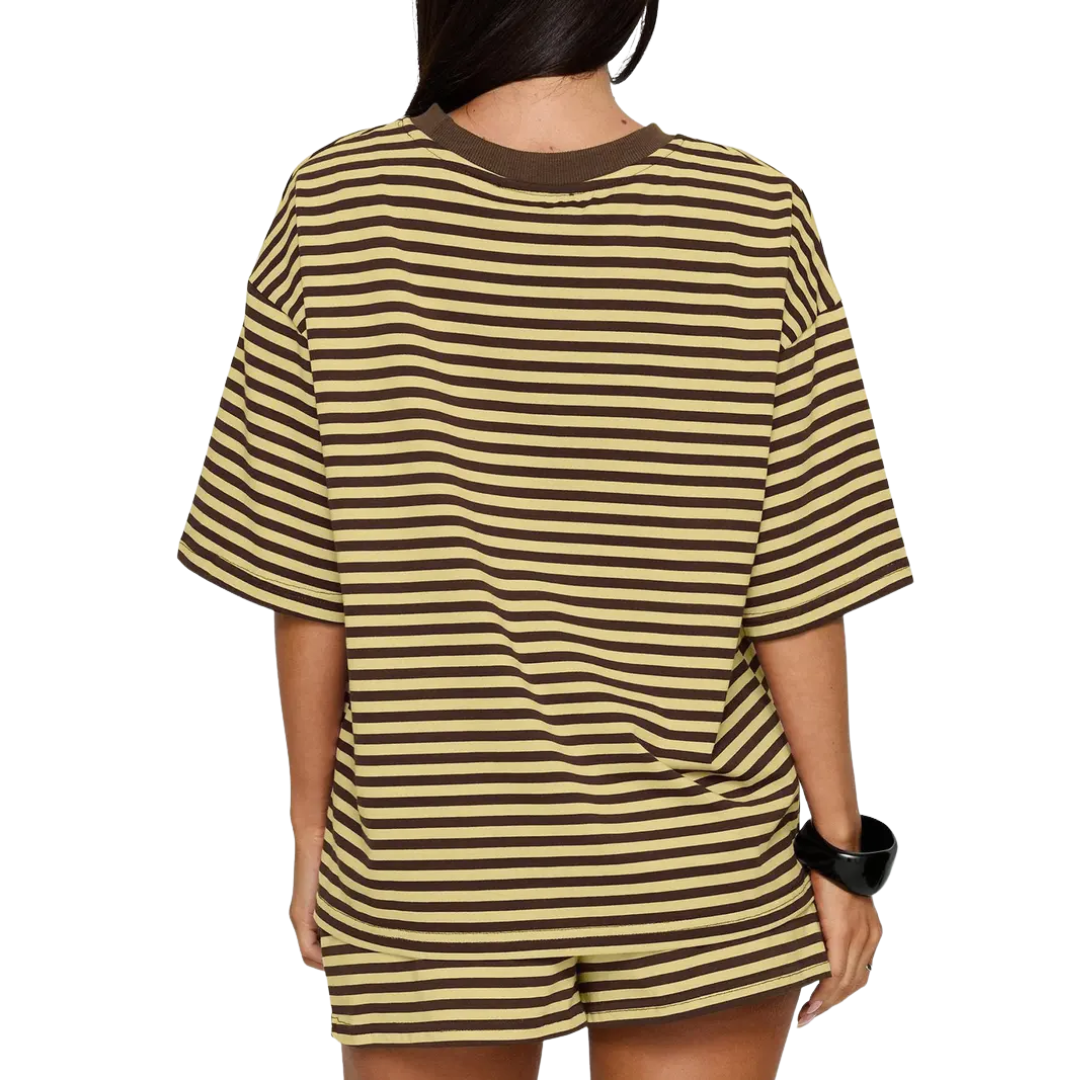 SOLÈNE™ – Striped Colorblock Lounge 2 Piece Outfit