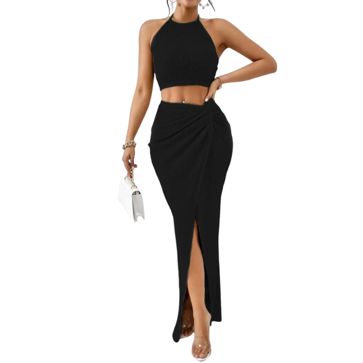 ADIE™ – Chic Crop Top and Split Hem Skirt Set