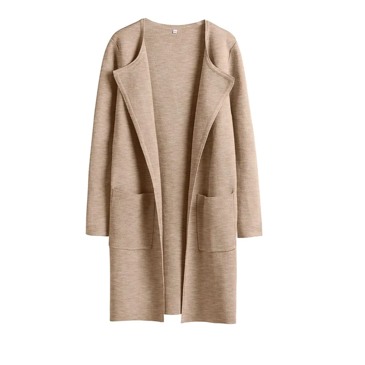 FREJА™ – Cozy Lapel Open-Front Knit Cardigan