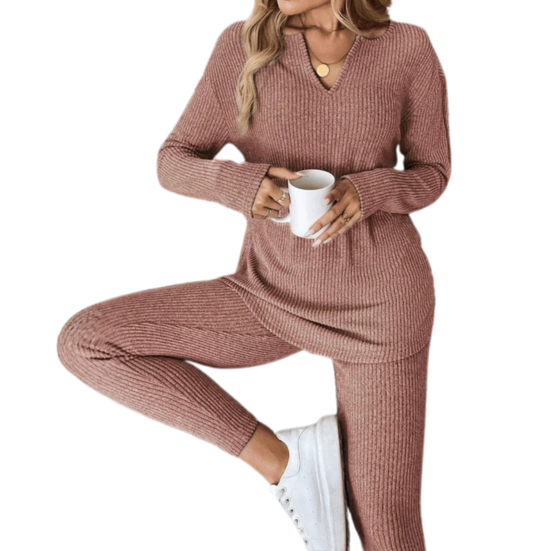 CORALINE™ – Cozy Plush Rib-Knit Leggings Suit