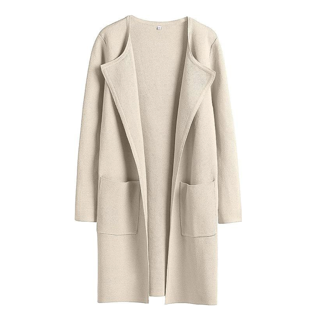 FREJА™ – Cozy Lapel Open-Front Knit Cardigan