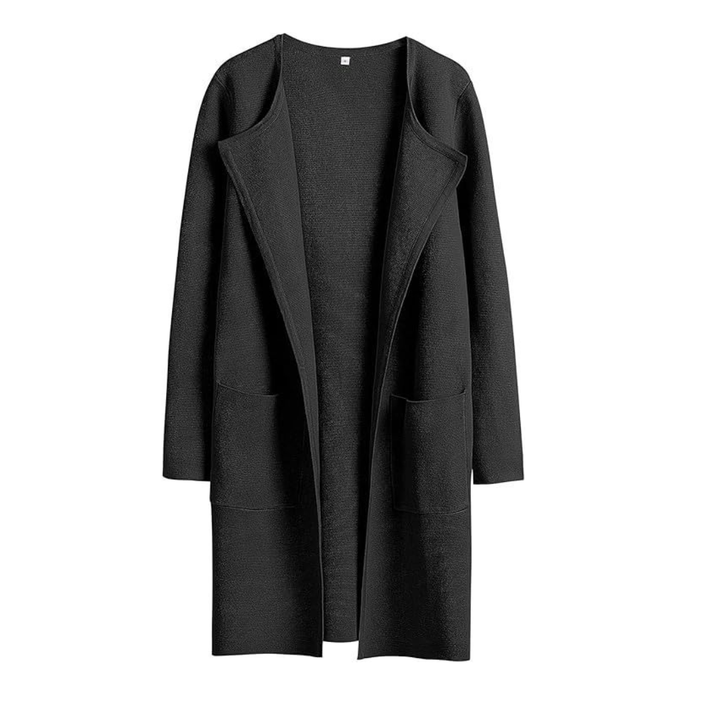 FREJА™ – Cozy Lapel Open-Front Knit Cardigan