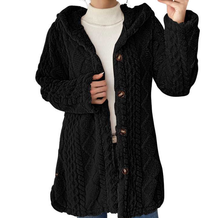 CLOVER™ – Cozy Jacquard Fuzzy Hooded Cardigan