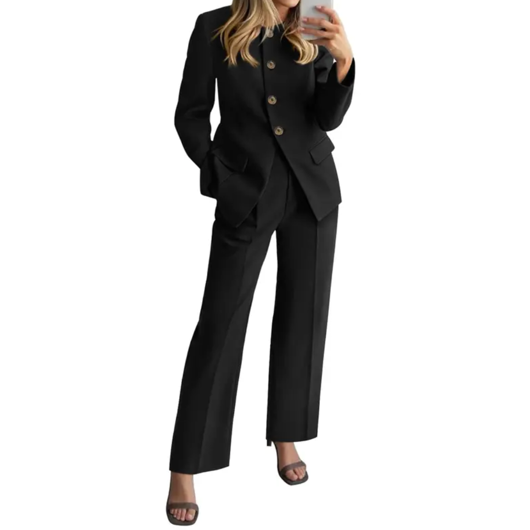 LEONARA™ – Polished Blazer and Trousers Two-Piece Outfit