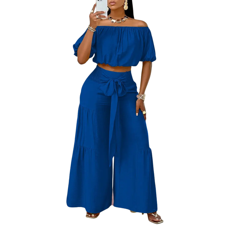 WAVRA™ – Breezy Off Shoulder Wide Leg Set