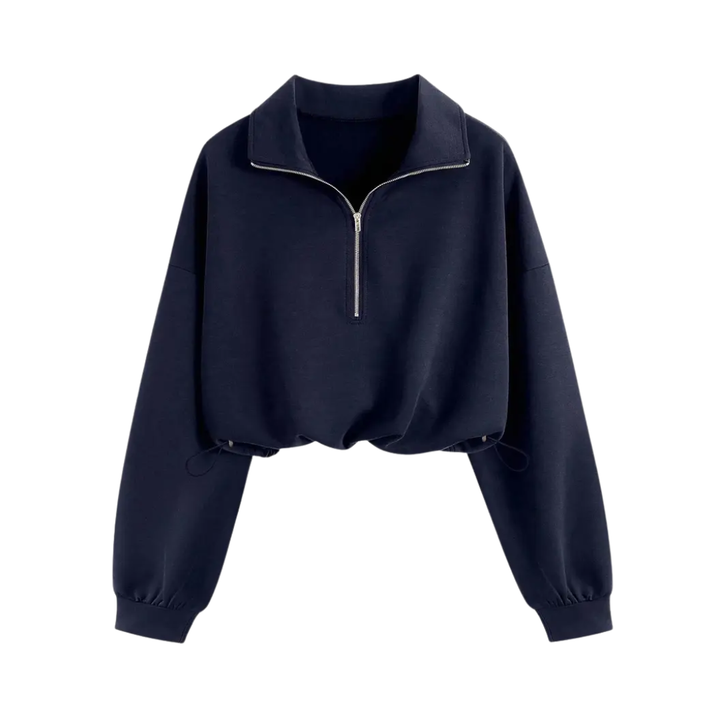 TEAGAN™ – Sporty Half-Zip Cropped Sweatshirt