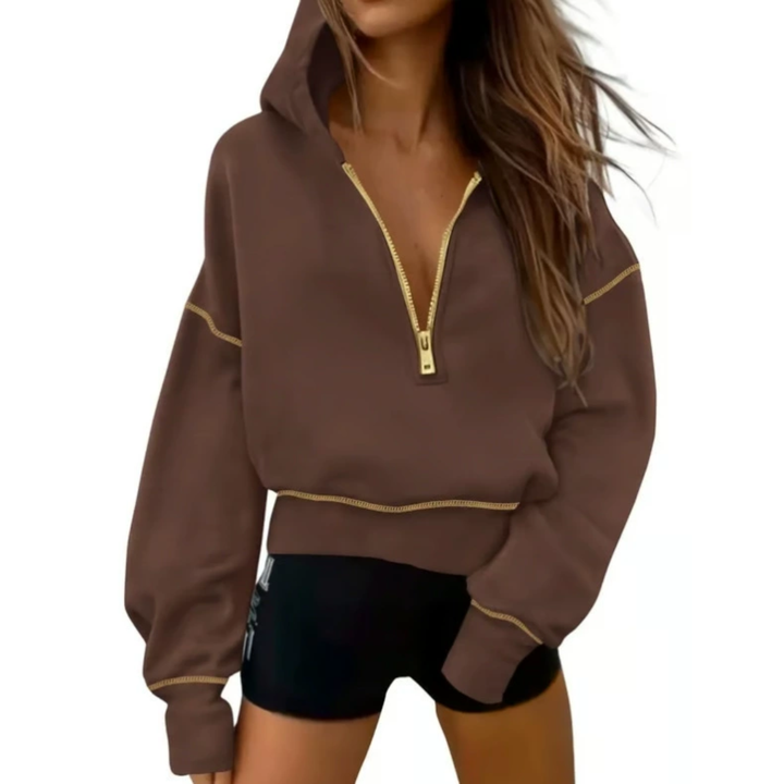 BRODIE™ – Cozy Half-Zip Cropped Pullover Sweatshirt