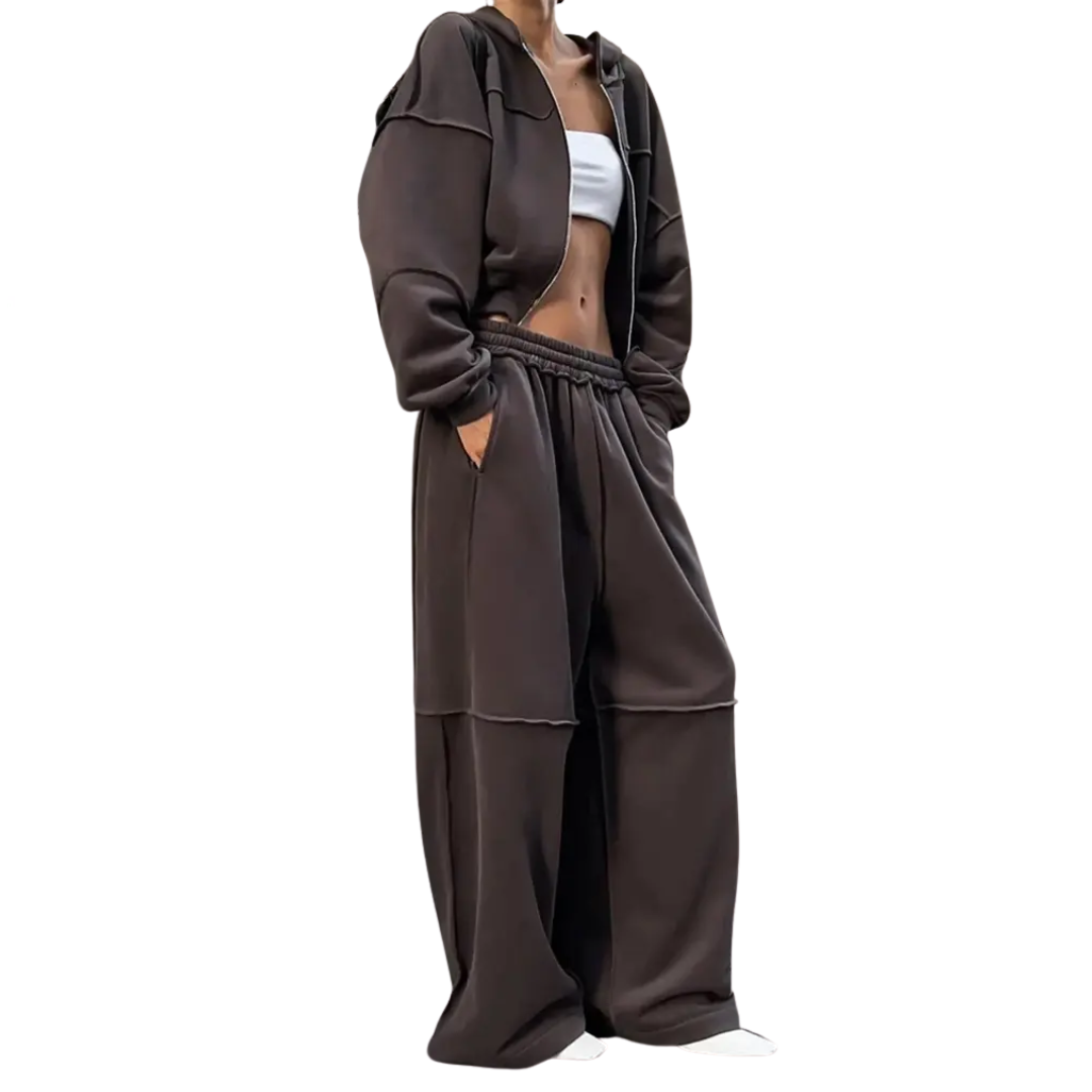 JOSLYN™ – Cozy Zip-Up Hoodie Two-Piece Set