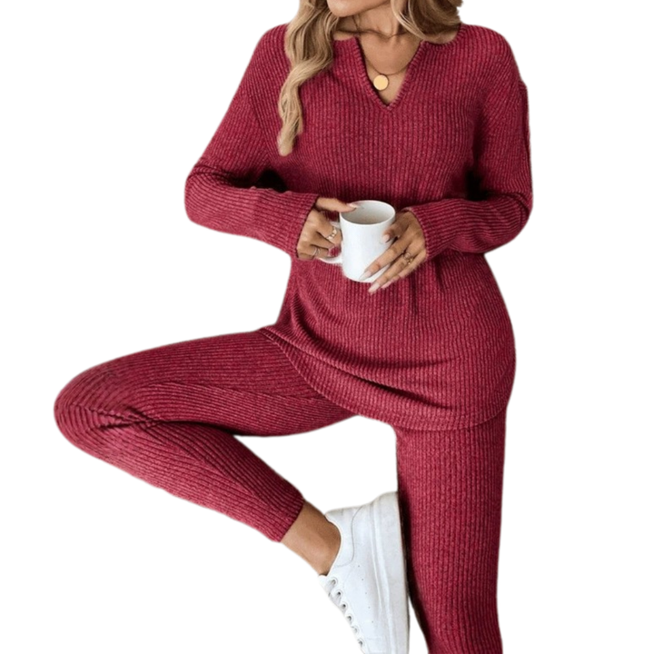 CORALINE™ – Cozy Plush Rib-Knit Leggings Suit