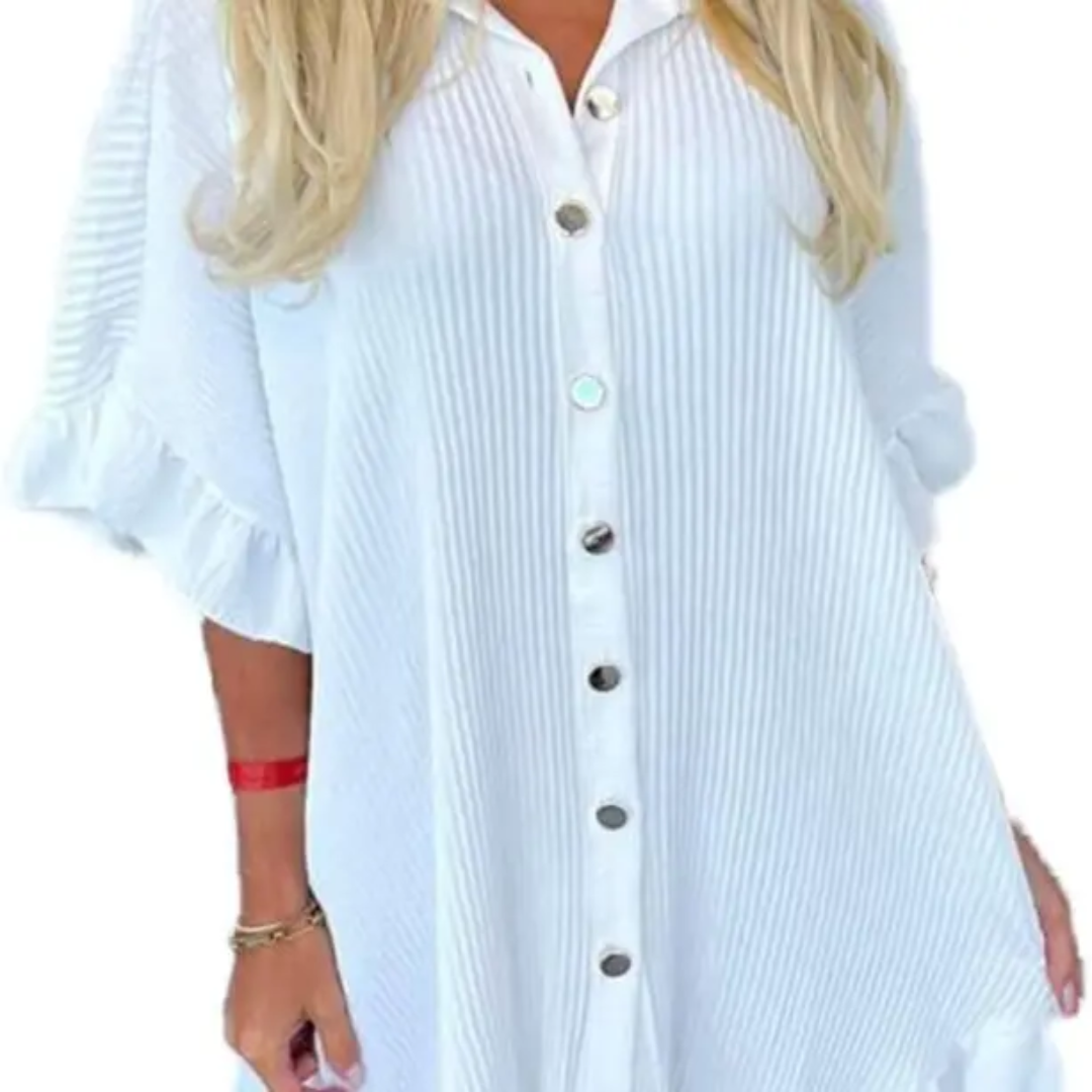 WREN™ – Ruffle Button Shirt Dress