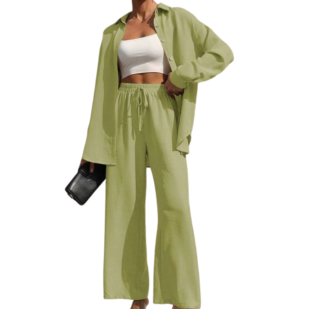 WYNN™ – Relaxed Sporty Button-Up Two-Piece Set