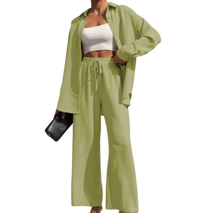 WYNN™ – Relaxed Sporty Button-Up Two-Piece Set