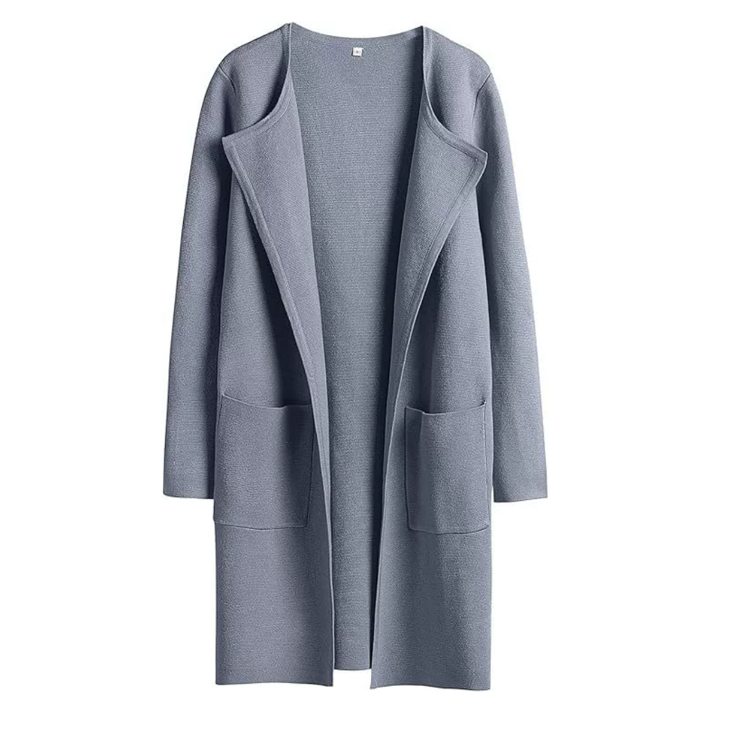 FREJА™ – Cozy Lapel Open-Front Knit Cardigan