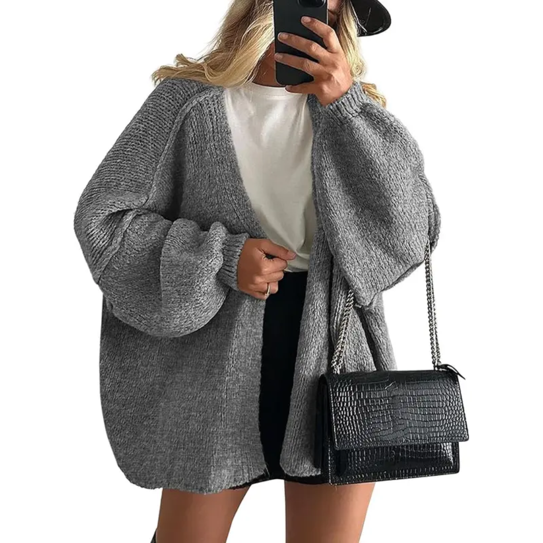 WINONA™ – Cozy Oversized Lantern Sleeve Cardigan
