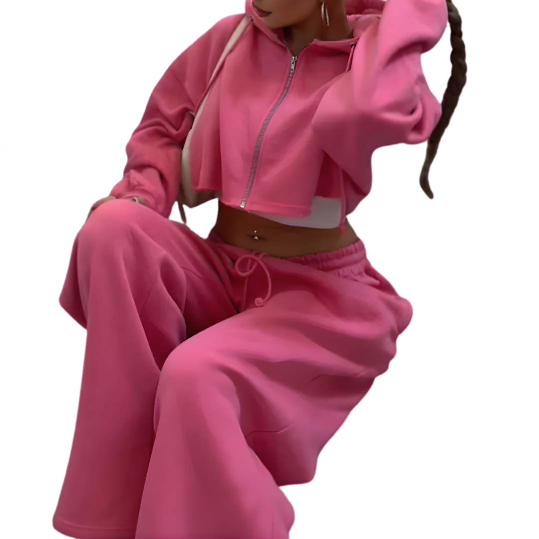 REAGAN™ – Cozy Drawstring Waist Sweatpants Two Piece Outfits