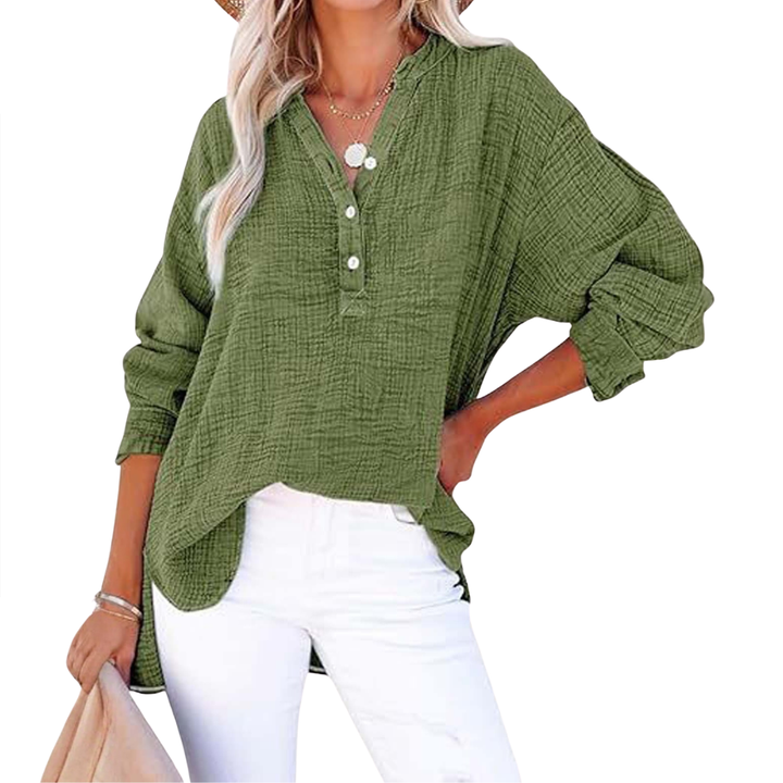 CLEO™ – Relaxed Button-Up Oversized Blouse