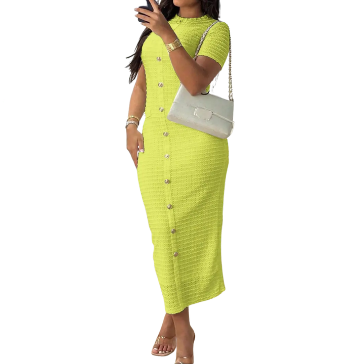CLÉA™ – French Vintage Buttoned Cardigan Dress