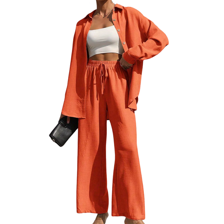 WYNN™ – Relaxed Sporty Button-Up Two-Piece Set