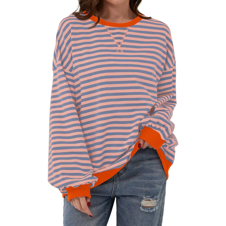 DARLOWE™ – Relaxed Striped Lantern Sleeve Hoodie