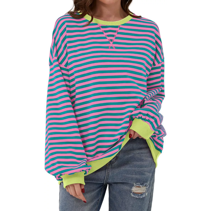 DARLOWE™ – Relaxed Striped Lantern Sleeve Hoodie