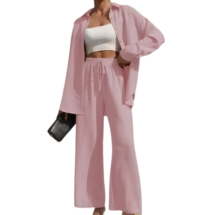 WYNN™ – Relaxed Sporty Button-Up Two-Piece Set