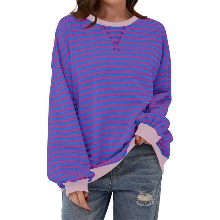 DARLOWE™ – Relaxed Striped Lantern Sleeve Hoodie