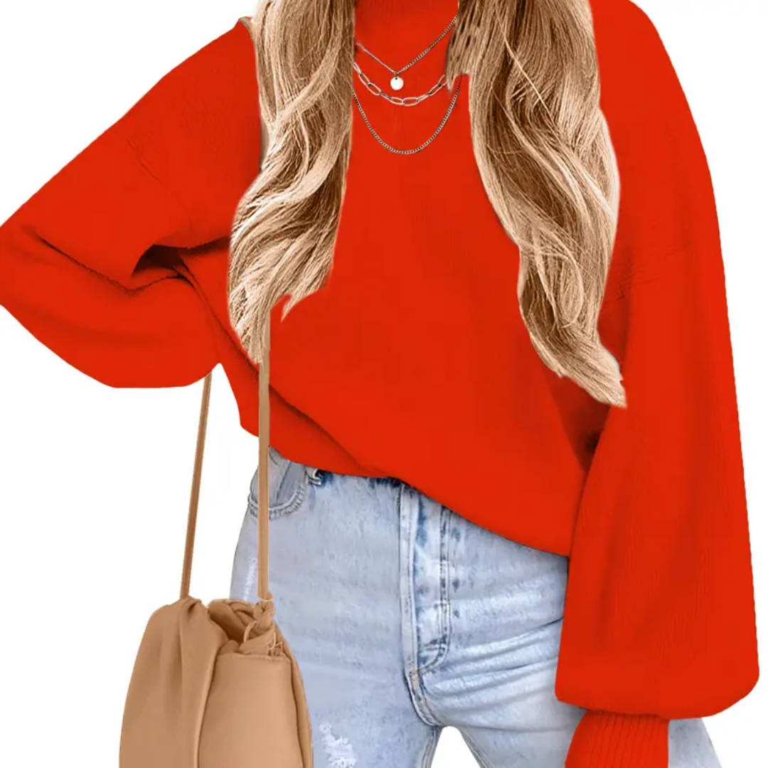 CALYX™ – Cozy Bat-Sleeve Side-Split Sweater