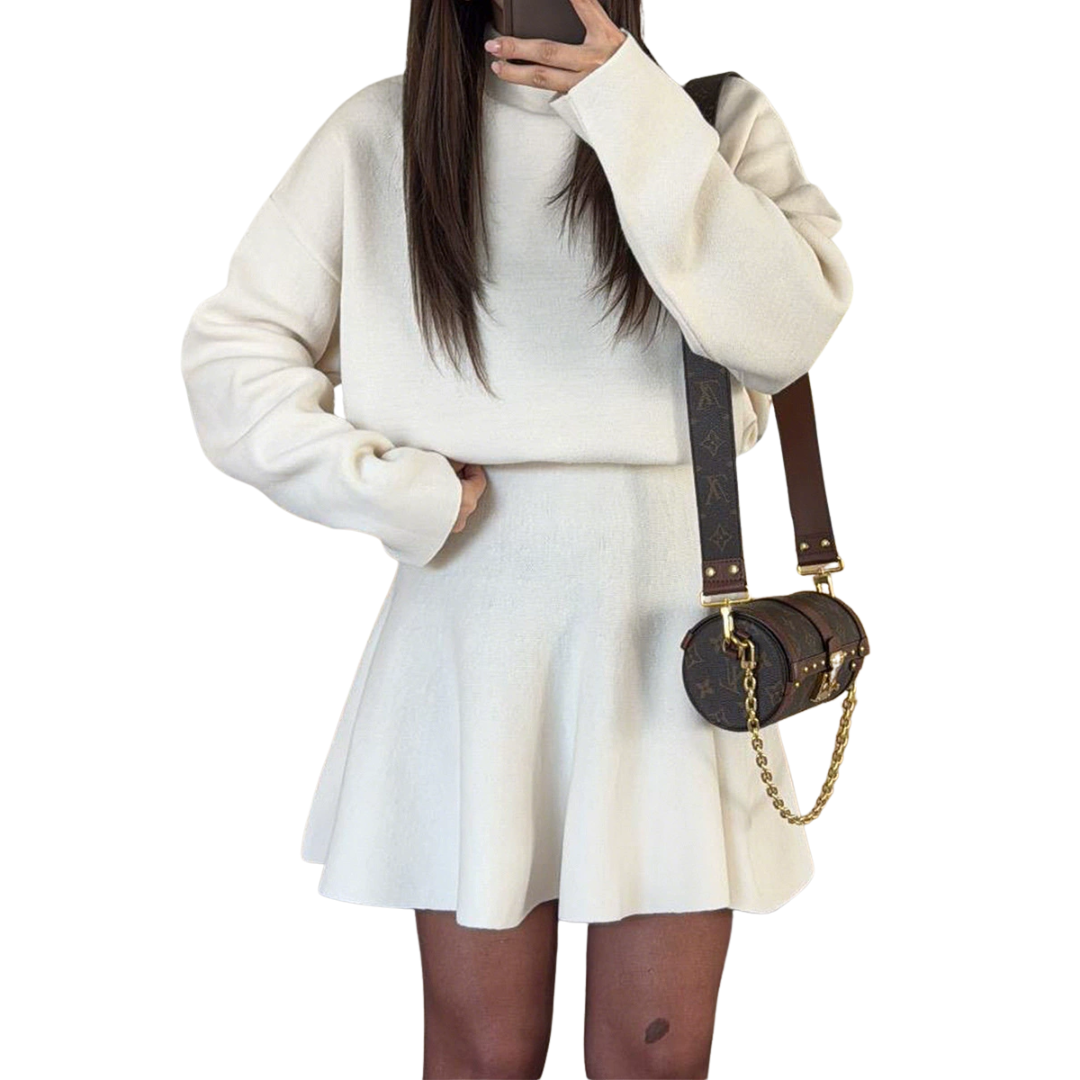 NELL™ – Cozy Mock Neck Knit Sweater Dress